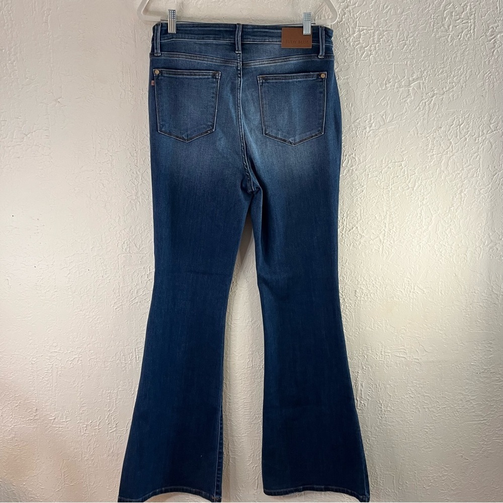 Judy Blue Louisa High Rise Flare Jeans in Dark Blue Wash - Picture 9 of 12